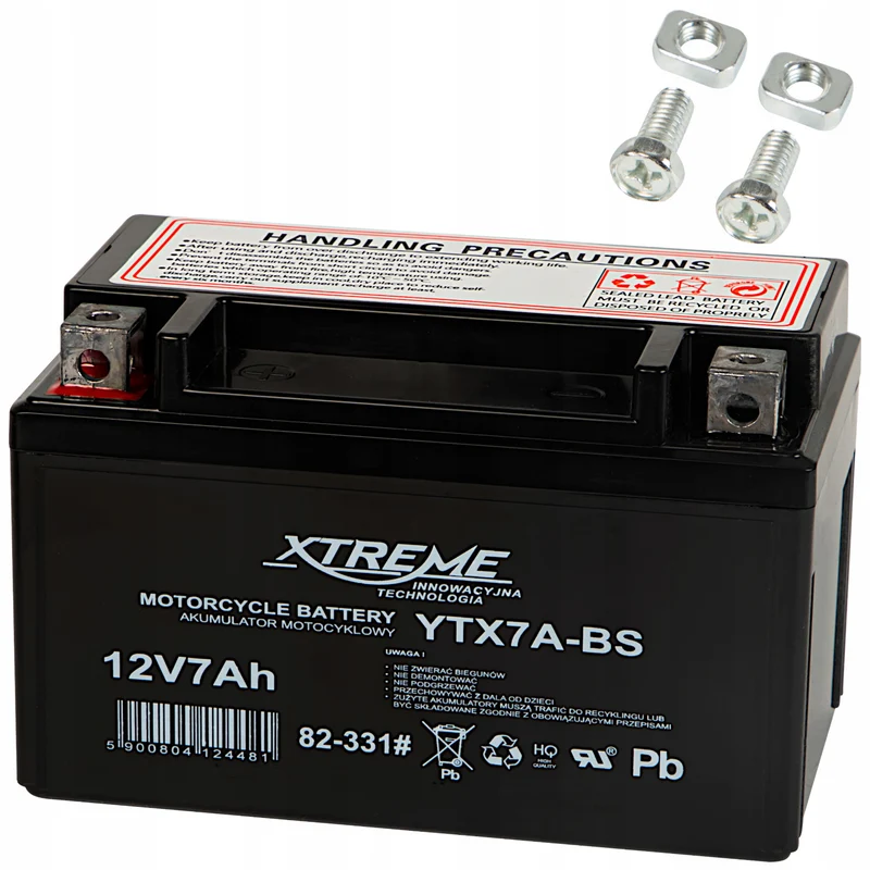 Wartungsfreie Xtreme-Gel-Motorradbatterie, 12 V, 7 Ah, links, 82-331
