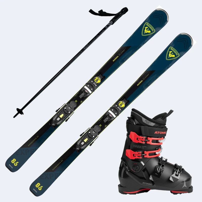 2025 Rossignol Experience 86 Basalt Skis with Atomic Hawx Magna 100 Boots and Poles
