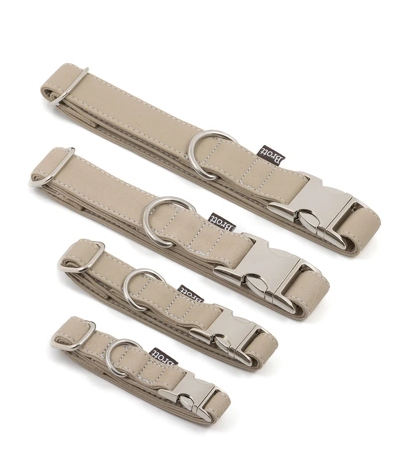 Collar perro Essence Taupe silver
