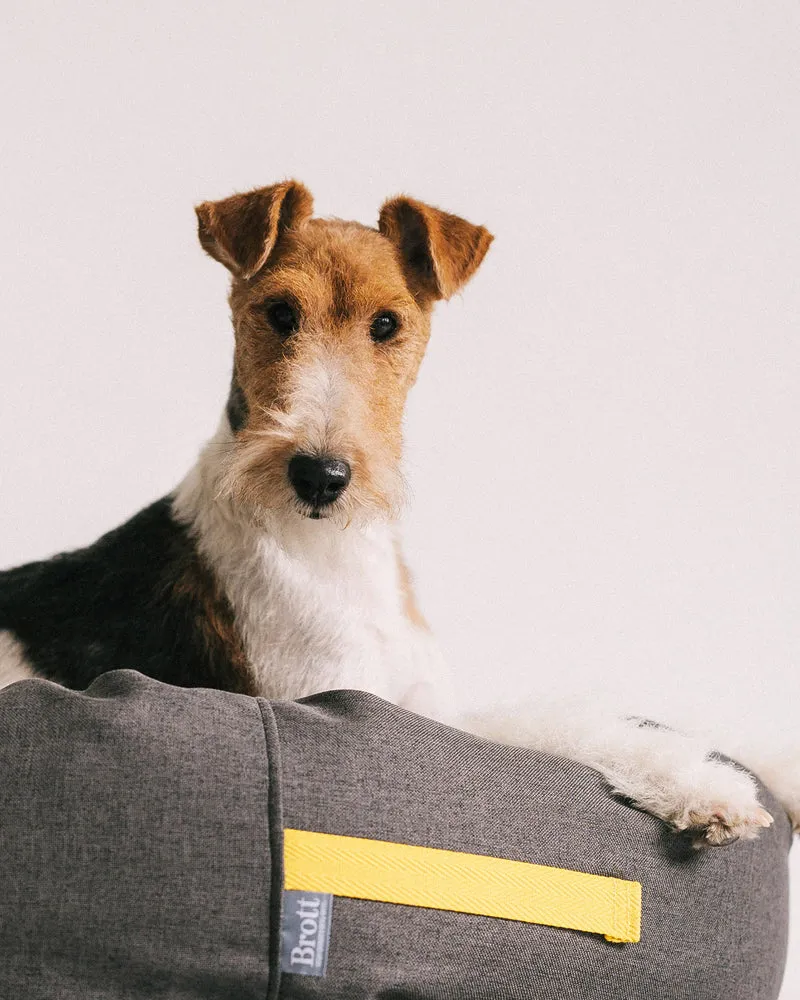 Cama redonda para perro gris oscuro