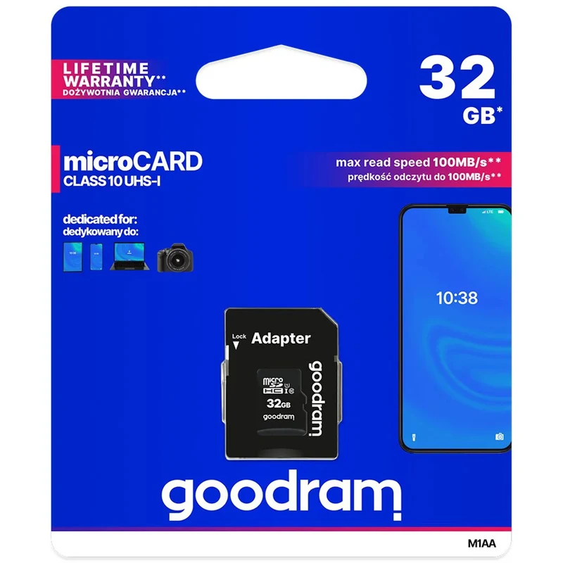 32GB microSD-Speicherkarte + SD-Adapter Klasse 10 UHS-I Goodram