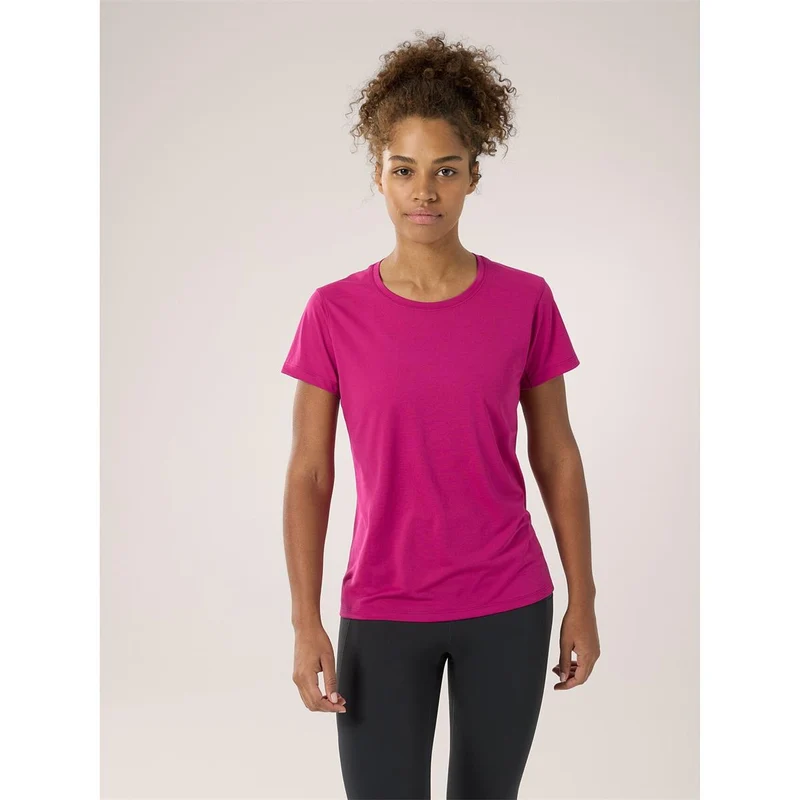 Arcteryx Taema Kurzarmshirt mit Rundhalsausschnitt Damen Amaranthus Heather