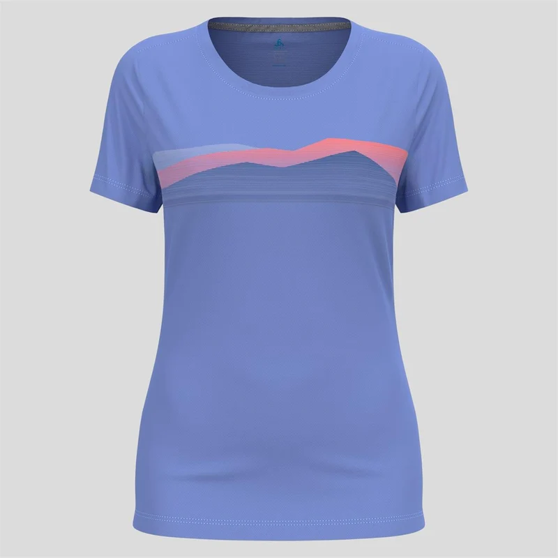 Odlo F-Dry T-Shirt mit Bergkamm-Print Damen persian jewel
