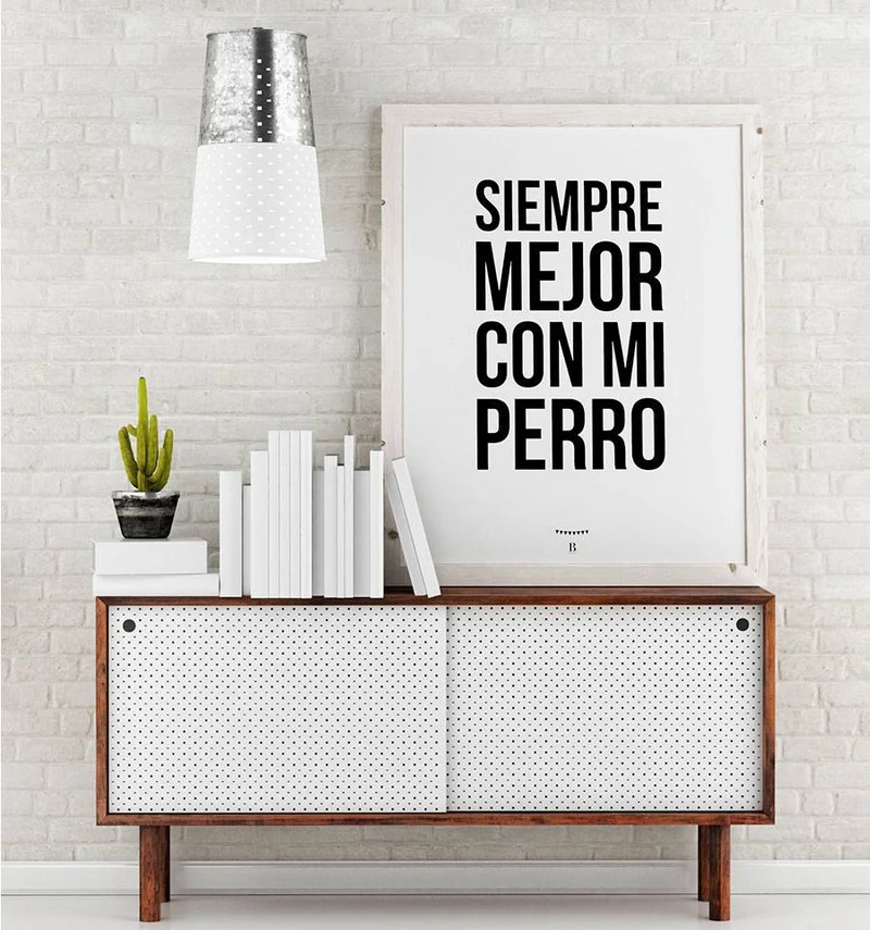 Lámina decorativa Siempre mejor con mi perro