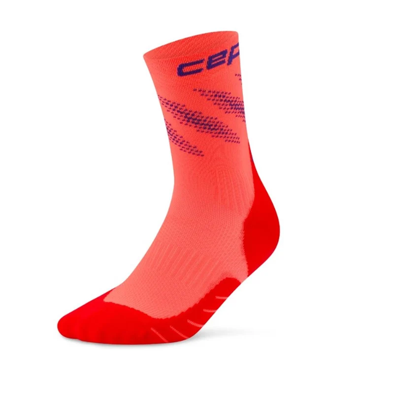 CEP Core Run Edt. Elliptic Compression Socks Mid Cut men neon coral / purple
