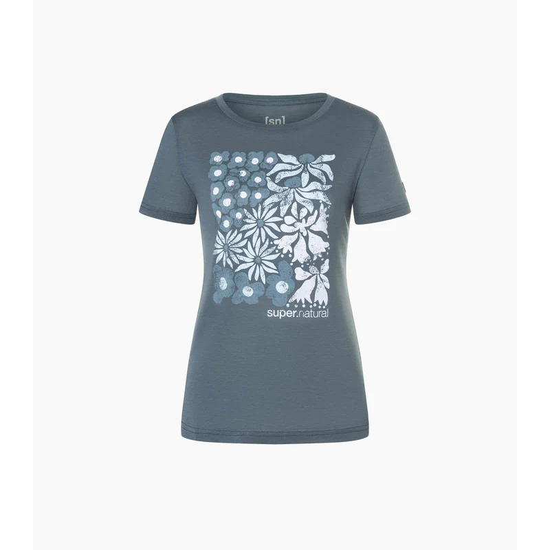 Super Natural Mat is Tee turbulence blue various Damen T-Shirt