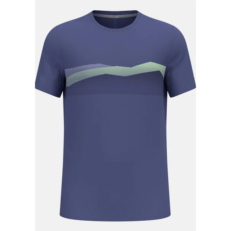 Odlo F-Dry T-Shirt mit Bergkamm-Print - skipper blue