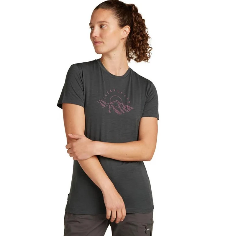 Icebreaker Merino 150 Tech Lite Kurzarm T-Shirt Sunrise Summit Damen