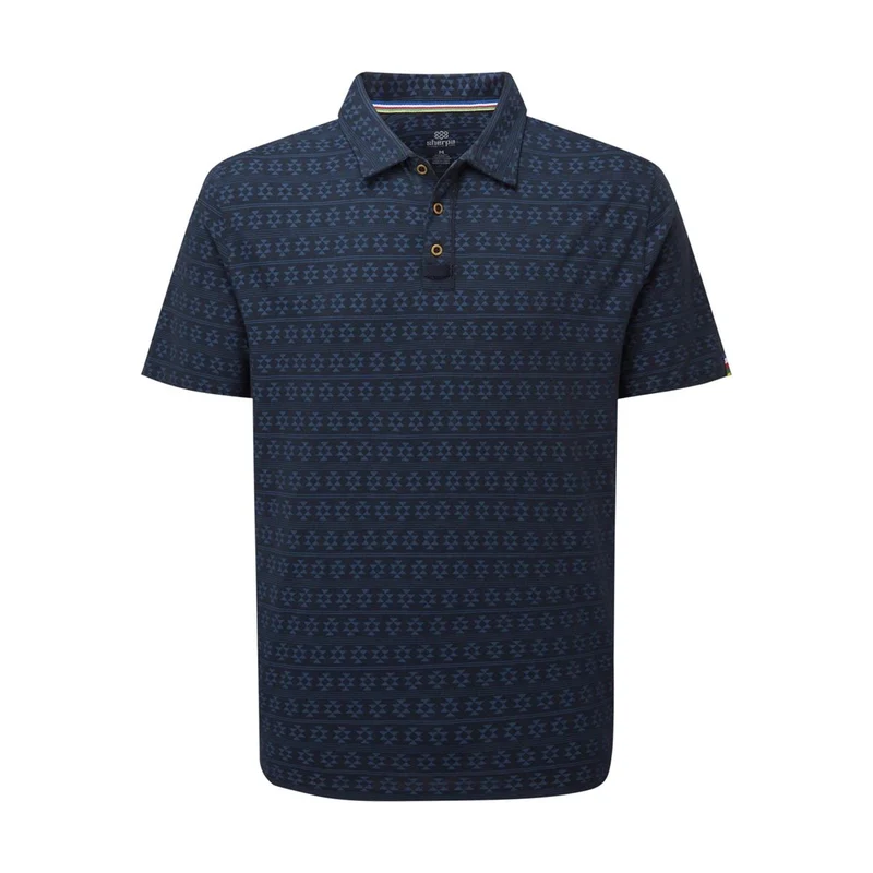 Sherpa Bali-Poloshirt – Rathee Blue Prayer Wheel