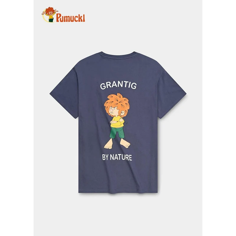 Bavarian Caps T-Shirt "Grantig by nature" Graublau