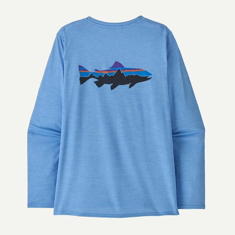 Patagonia Women's Long-Sleeved Capilene® Cool Daily Graphic Shirt Abundant Blue X-Dye