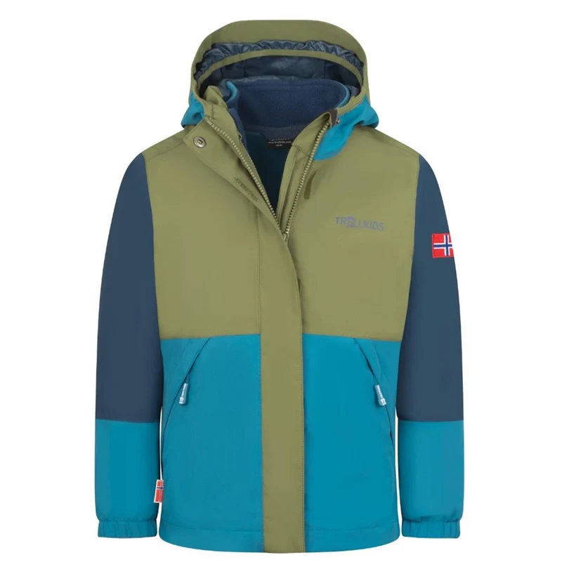 Trollkids- Kids Kjerag 3in1 Jacket- pine green