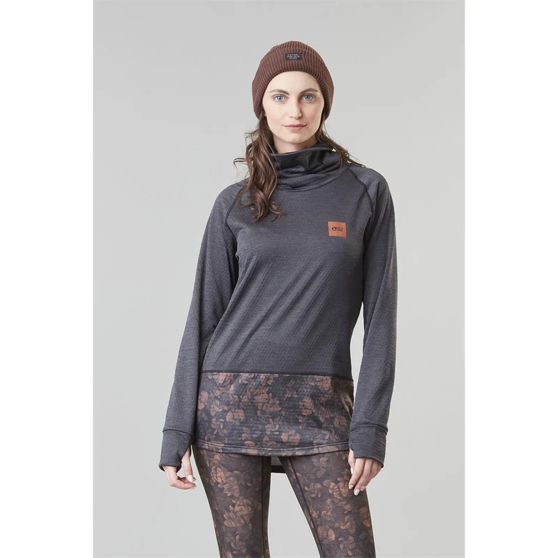Picture Blossom Grid Fleece black