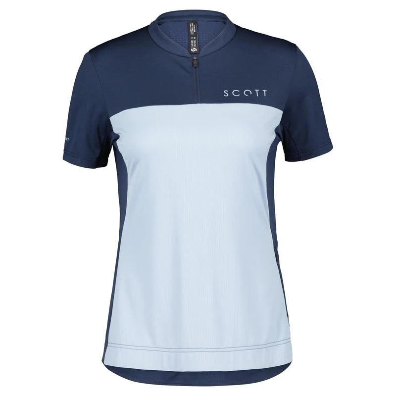 Scott Trail Flow Zip Kurzarmtrikot midnight blue / glace blue